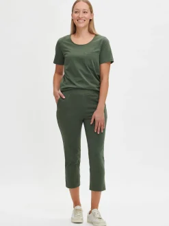 Housut Ja Farkut-Nanso BASIC 7/8-leggingsit - Tummanvihreä
