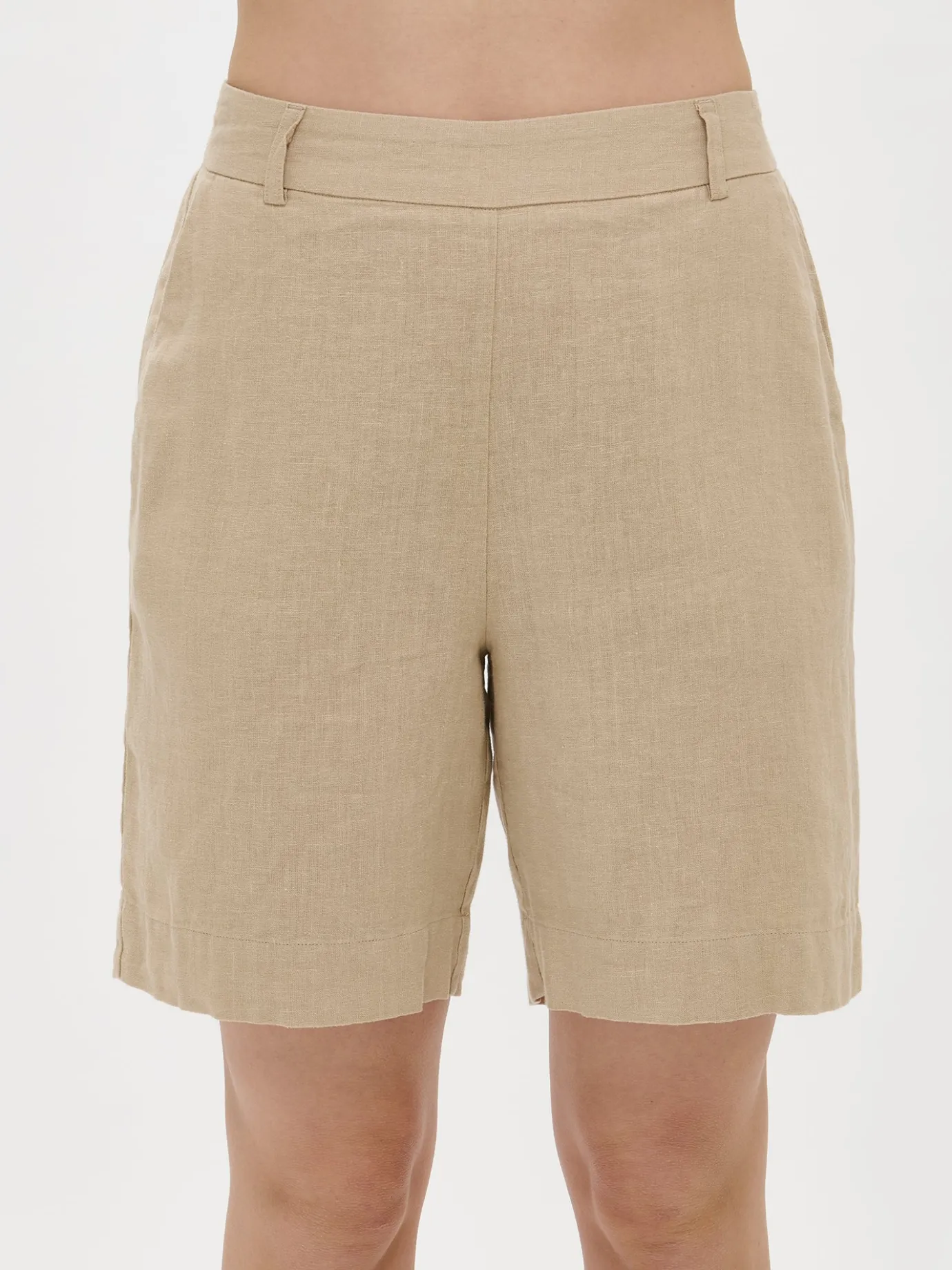 Pellavavaatteet|Housut Ja Farkut-Nanso LIINE pellavashortsit - Beige