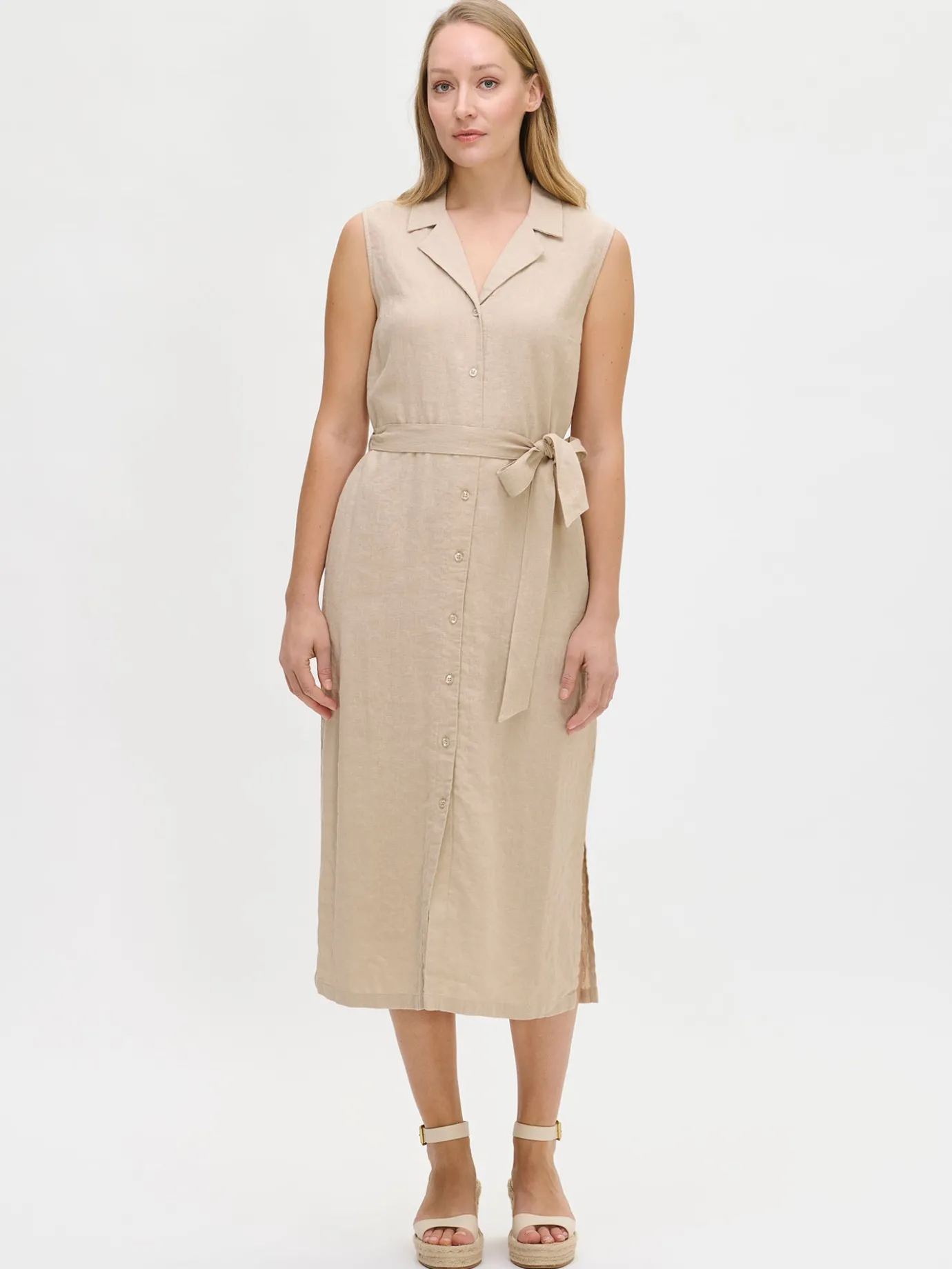 Pellavavaatteet|Mekot-Nanso LIN pellavamekko - Beige