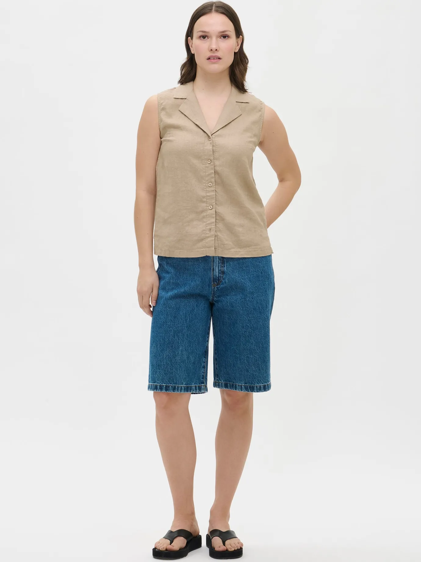 Pellavavaatteet|Paidat Ja Tunikat-Nanso LIN pellavatoppi - Beige