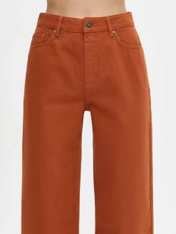 Housut Ja Farkut-Nanso CROPPED LEVEE farkut - Ruskea