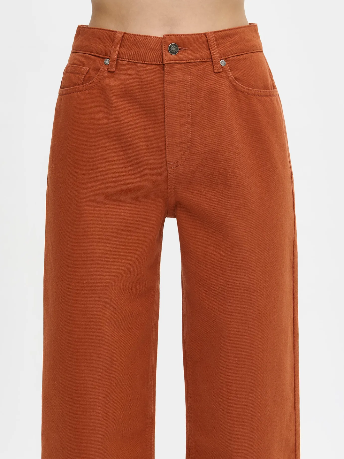 Housut Ja Farkut-Nanso CROPPED LEVEE farkut - Ruskea