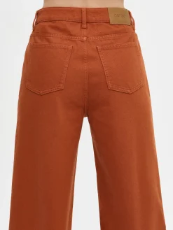 Housut Ja Farkut-Nanso CROPPED LEVEE farkut - Ruskea