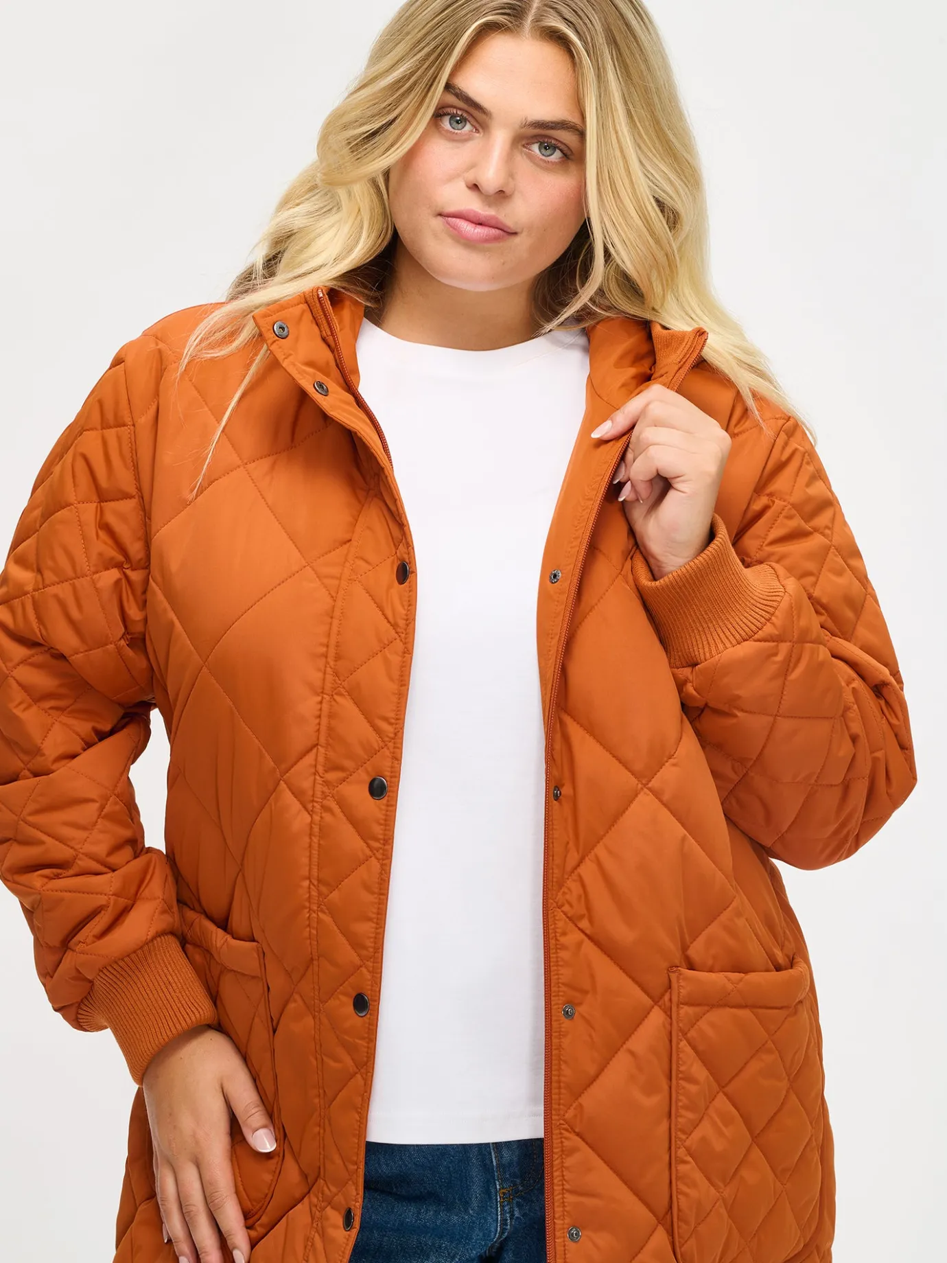 Takit, Jakut Ja Liivit-Nanso MAXI HOOD tikkitakki - Oranssin ruskea