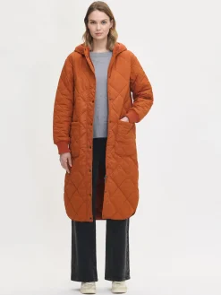 Takit, Jakut Ja Liivit-Nanso MAXI HOOD tikkitakki - Oranssin ruskea