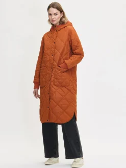 Takit, Jakut Ja Liivit-Nanso MAXI HOOD tikkitakki - Oranssin ruskea