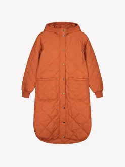 Takit, Jakut Ja Liivit-Nanso MAXI HOOD tikkitakki - Oranssin ruskea