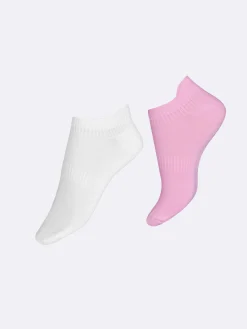 Katso Sukat|Katso Valikoima-Nanso SPORT SNEAKER sukat, 2 paria - vaaleanpunainen-valkoinen Pastel lavender